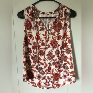 Loft Small Shirred Tie Neck Blouse